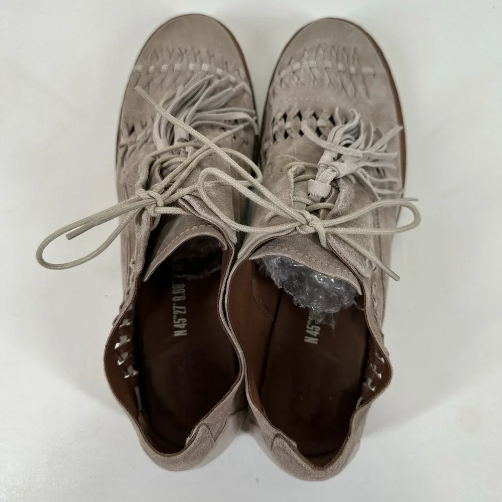 A.S.98 ZURI gray tan leather shoes Size 41 Tassel Lace Up AS 98 - Picture 5 of 10